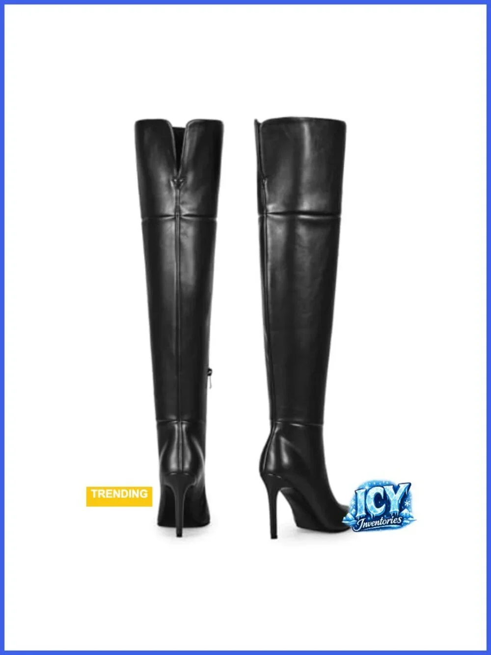 Faux Leather Over the Knee Thigh High Stiletto Heel Boots